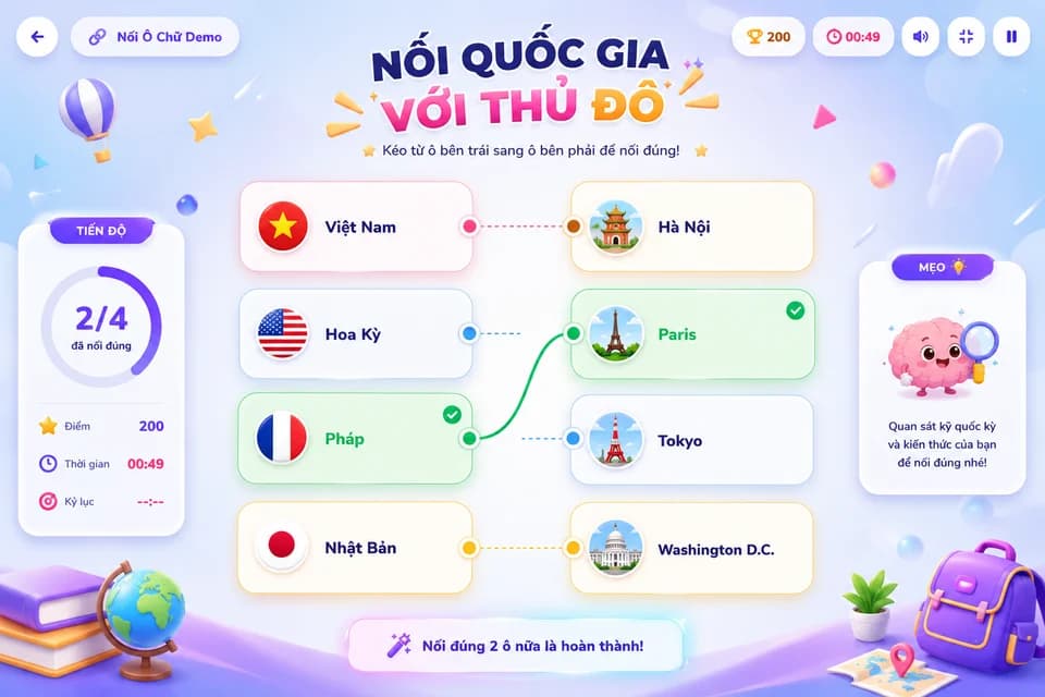 Minh hoạ game Nối Ô Chữ